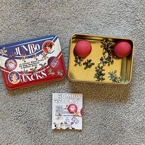 Jumbo Jacks Vintage Metal Jacks Set with Red Rubber Balls